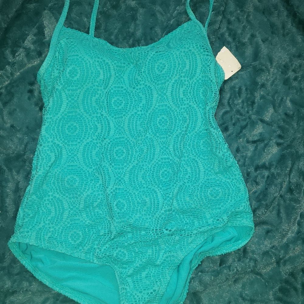 Turquoise mesh One piece swimsuit